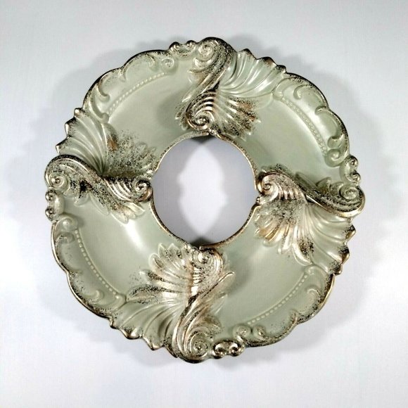 Florentine Nesting Serving Plates Chip Dip Set Ideal Originals 1962 Gold Gilded - Picture 1 of 12